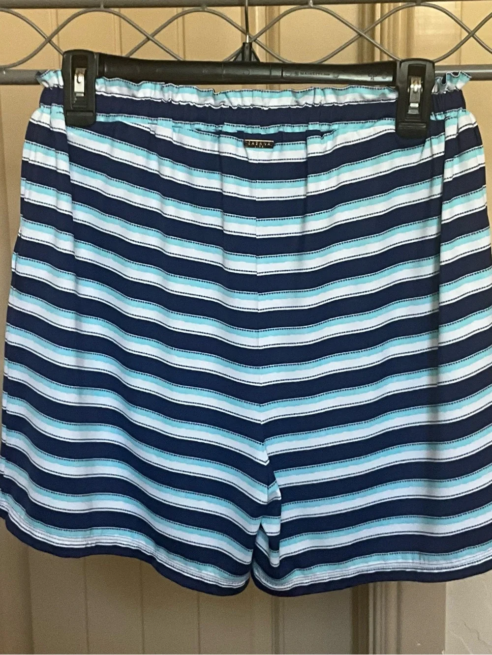 Cabana Life Delray Striped Paperbag Waist Tassel Shorts - Picture 5 of 10